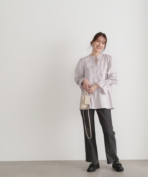 N.（N. Natural Beauty Basic）（エヌエヌナチュラルビューティーベーシック）の「◆ベルスリーブブラウス（シャツ/ブラウス・レディース・グレー系その他/ブルー系その他/オフホワイト・MEDIUM）」の12枚目の写真