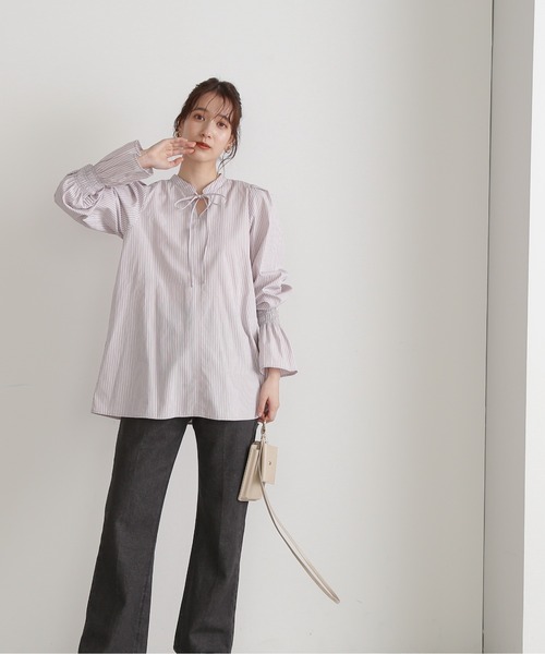 N.（N. Natural Beauty Basic）（エヌエヌナチュラルビューティーベーシック）の「◆ベルスリーブブラウス（シャツ/ブラウス・レディース・グレー系その他/ブルー系その他/オフホワイト・MEDIUM）」の15枚目の写真