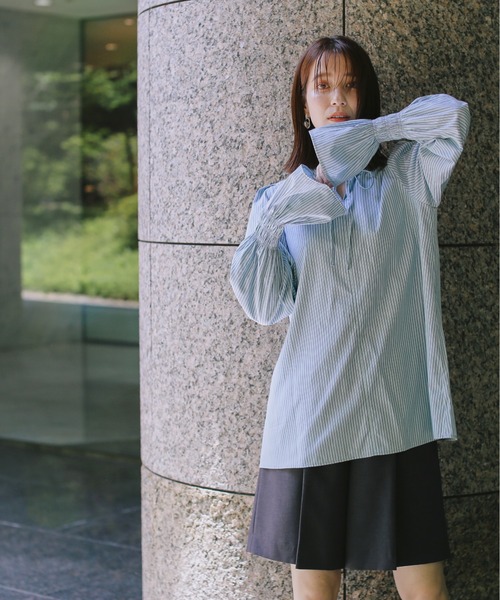 N.（N. Natural Beauty Basic）（エヌエヌナチュラルビューティーベーシック）の「◆ベルスリーブブラウス（シャツ/ブラウス・レディース・グレー系その他/ブルー系その他/オフホワイト・MEDIUM）」の10枚目の写真