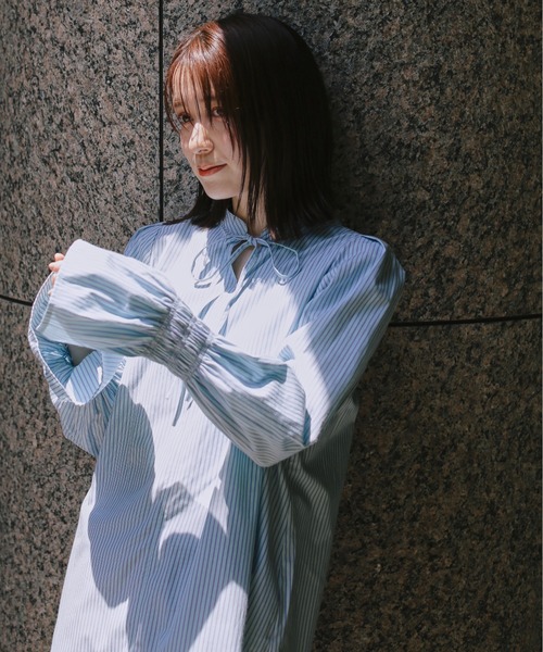 N.（N. Natural Beauty Basic）（エヌエヌナチュラルビューティーベーシック）の「◆ベルスリーブブラウス（シャツ/ブラウス・レディース・グレー系その他/ブルー系その他/オフホワイト・MEDIUM）」の16枚目の写真