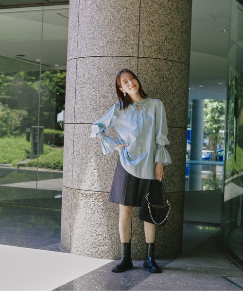 N.（N. Natural Beauty Basic）（エヌエヌナチュラルビューティーベーシック）の「◆ベルスリーブブラウス（シャツ/ブラウス・レディース・グレー系その他/ブルー系その他/オフホワイト・MEDIUM）」の19枚目の写真