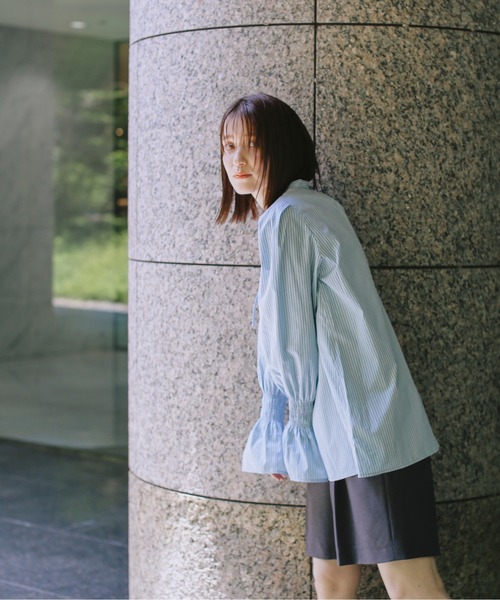 N.（N. Natural Beauty Basic）（エヌエヌナチュラルビューティーベーシック）の「◆ベルスリーブブラウス（シャツ/ブラウス・レディース・グレー系その他/ブルー系その他/オフホワイト・MEDIUM）」の7枚目の写真