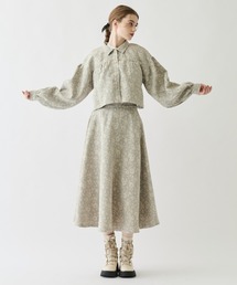 idem(�C�f��)��flower jacquard skirt/�ԕ��W���K�[�h�X�J�[�g�yS�T�C�Y�W�J����z(�X�J�[�g)