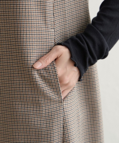 ikka（イッカ）の「ウーリッシュフラノジャンパースカート（ワンピース・レディース・ブラック/ブラウン系その他/ブラウン・S/M/L）」の14枚目の写真