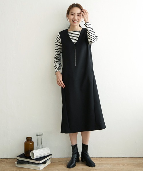 ikka（イッカ）の「ウーリッシュフラノジャンパースカート（ワンピース・レディース・ブラック/ブラウン系その他/ブラウン・S/M/L）」の19枚目の写真