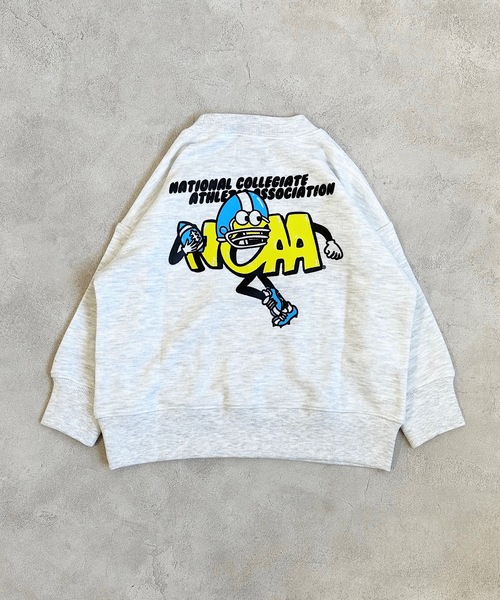 NCAA(エヌシーエーエー)の「【NCAA】別注 プリント裏毛トレーナー(80~120cm)(スウェット・キッズ・ブラック/アイボリー・80/90/100/110/120)」の6枚目の写真