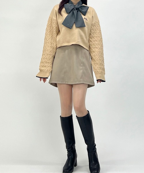 179/WG(イチナナキュウダブルジー)の「ツイルラップキュロット(その他パンツ・レディース・ベージュ/チャコールグレー/ピンク/グリーン・MEDIUM)」の10枚目の写真