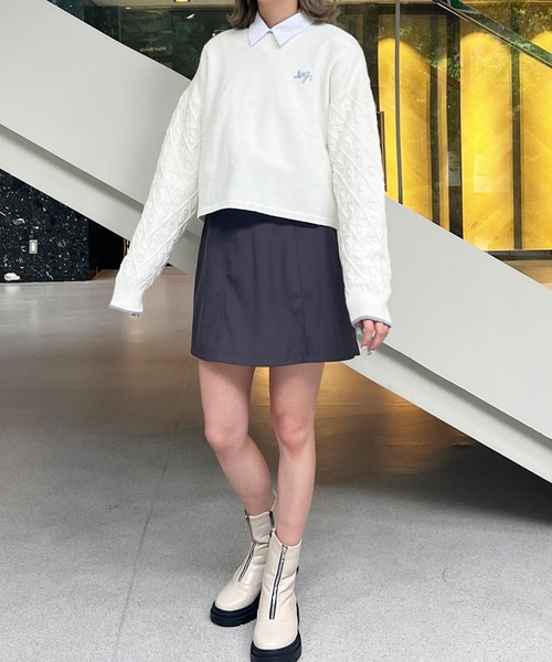 179/WG(イチナナキュウダブルジー)の「ツイルラップキュロット(その他パンツ・レディース・ベージュ/チャコールグレー/ピンク/グリーン・MEDIUM)」の7枚目の写真