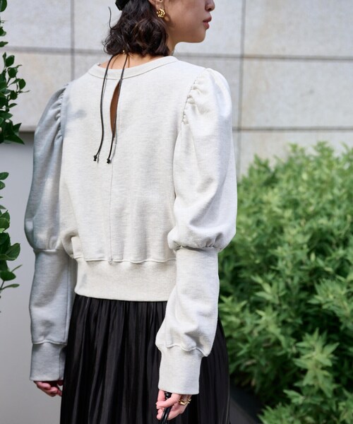 FREE'S MART（フリーズマート）の「◆カレッジロゴパフスリーブショート丈スウェット（スウェット・レディース・ホワイト系その他/ネイビー・FREE）」の7枚目の写真