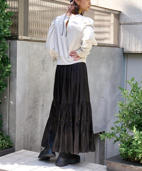 FREE'S MART（フリーズマート）の「◆カレッジロゴパフスリーブショート丈スウェット（スウェット・レディース・ホワイト系その他/ネイビー・FREE）」の10枚目の写真