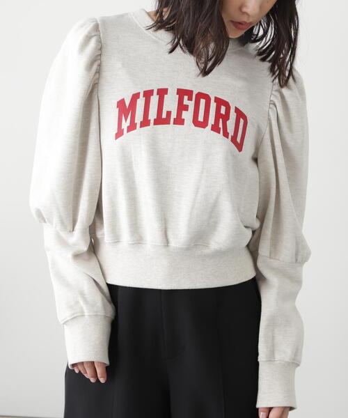 FREE'S MART（フリーズマート）の「◆カレッジロゴパフスリーブショート丈スウェット（スウェット・レディース・ホワイト系その他/ネイビー・FREE）」の12枚目の写真