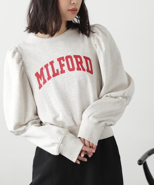 FREE'S MART（フリーズマート）の「◆カレッジロゴパフスリーブショート丈スウェット（スウェット・レディース・ホワイト系その他/ネイビー・FREE）」の13枚目の写真