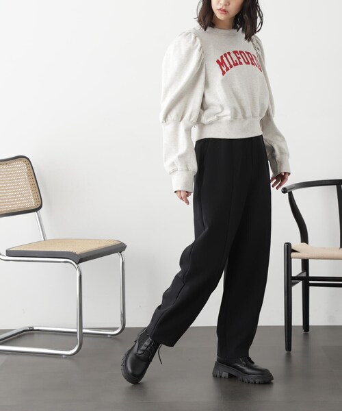 FREE'S MART（フリーズマート）の「◆カレッジロゴパフスリーブショート丈スウェット（スウェット・レディース・ホワイト系その他/ネイビー・FREE）」の17枚目の写真