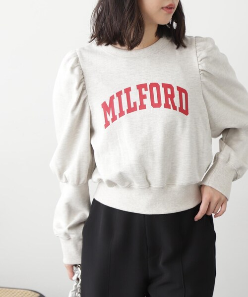 FREE'S MART（フリーズマート）の「◆カレッジロゴパフスリーブショート丈スウェット（スウェット・レディース・ホワイト系その他/ネイビー・FREE）」の19枚目の写真