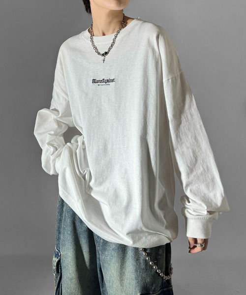 Confirm(コンファーム)の「デザインアソート ビッグシルエット ボックス刺繍 / プリントロゴロンT カットソー ユニセックス(Tシャツ/カットソー・メンズ・ホワイト/ミント/ピンク系その他3/ホワイト系その他3/グレー系その他2/ホワイト系その他2/ホワイト系その他/グリーン系その他/ブラック系その他/ブラック/ピンク系その他2/ブラック系その他3・M/L)」の4枚目の写真