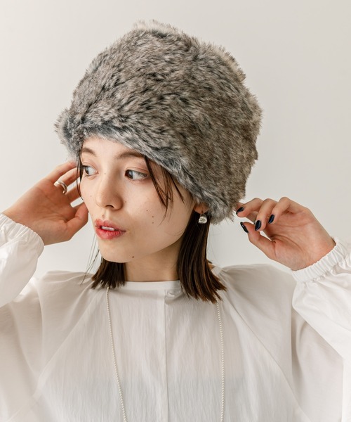 mystic（ミスティック）の「【2色展開】ファーハット（ハット・レディース・グレー/ベージュ・FREE）」の2枚目の写真