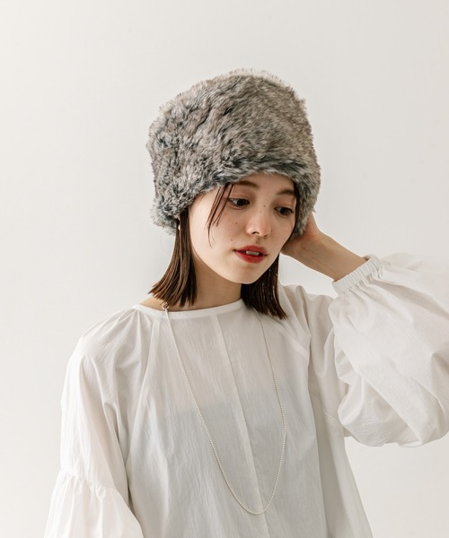 mystic（ミスティック）の「【2色展開】ファーハット（ハット・レディース・グレー/ベージュ・FREE）」の3枚目の写真