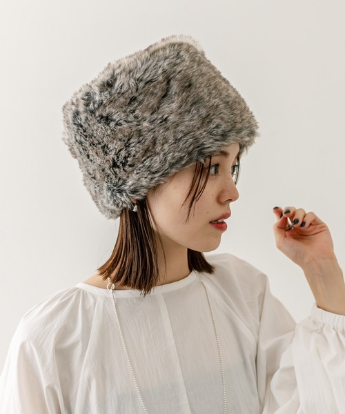 mystic（ミスティック）の「【2色展開】ファーハット（ハット・レディース・グレー/ベージュ・FREE）」の4枚目の写真