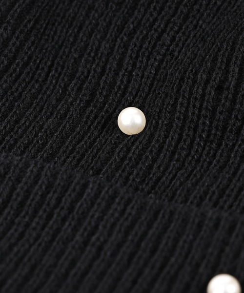 Narcissus(ナルシス)の「【Narcissus】パールニット帽(ニットキャップ/ビーニー・レディース・ブラック・FREE)」の6枚目の写真