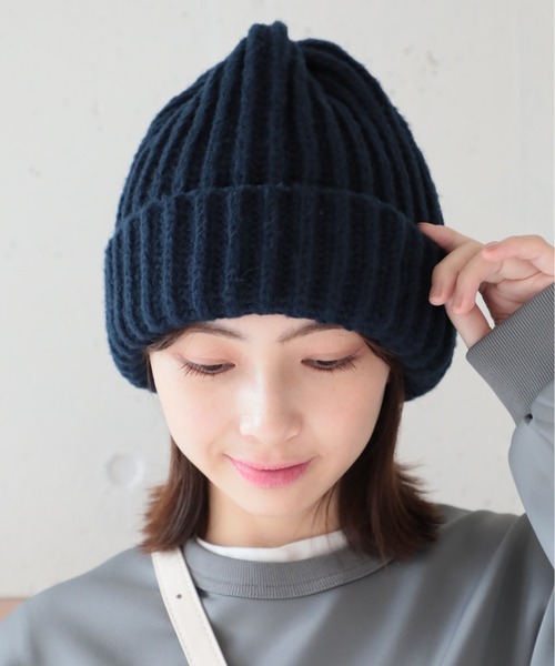 WAAC ピンク セーターとニット帽 セット サイズ2 ニットワッチ 帽子 綿 麻 やわらかい ヒモつき 後ろギャザー