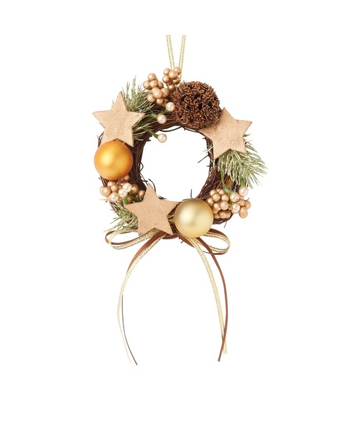 セール】ミニ リース XS ゴールド（インテリア雑貨）｜Francfranc