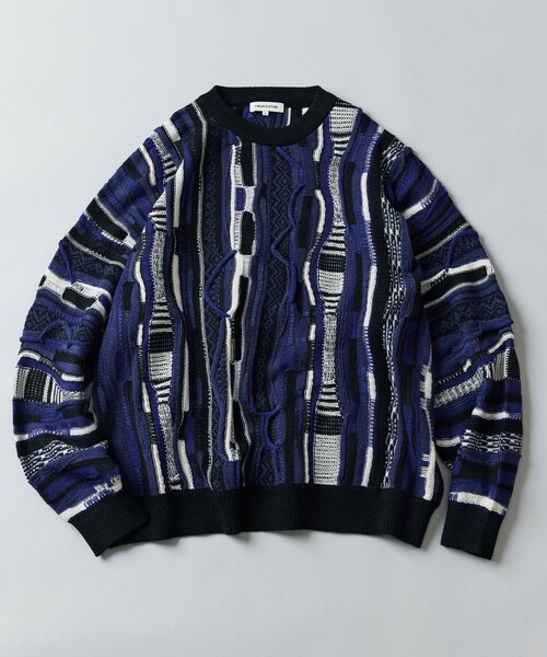 FREAK'S STORE(フリークスストア)の「限定展開 3Dジャガードクルーネックニット / 柄ニット セーター / ビッグシルエット(ニット/セーター・メンズ・ブラウン/ネイビー/ブラック・LARGE/MEDIUM/SMALL)」の12枚目の写真