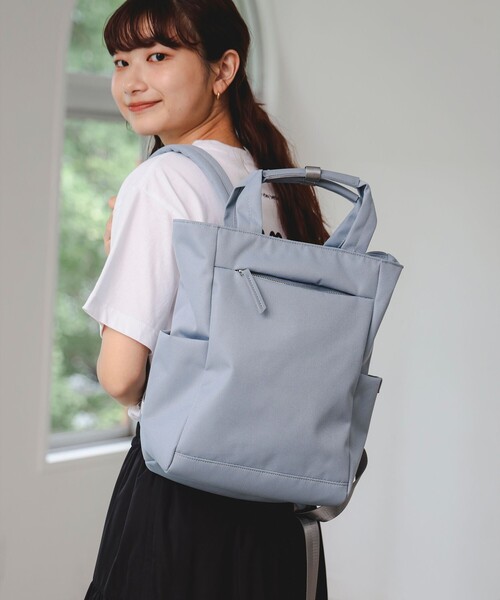 BEAMS HEART(ビームスハート)の「2WAY シンプルバックパック(A4サイズ収納可能)(バックパック/リュック・レディース・ライトグレー/ブラック/オリーブ/サックスブルー/ベージュ/ブラウン・ONE SIZE)」の22枚目の写真