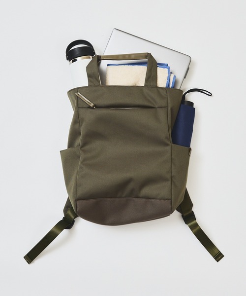 BEAMS HEART(ビームスハート)の「2WAY シンプルバックパック(A4サイズ収納可能)(バックパック/リュック・レディース・ライトグレー/ブラック/オリーブ/サックスブルー/ベージュ/ブラウン・ONE SIZE)」の14枚目の写真