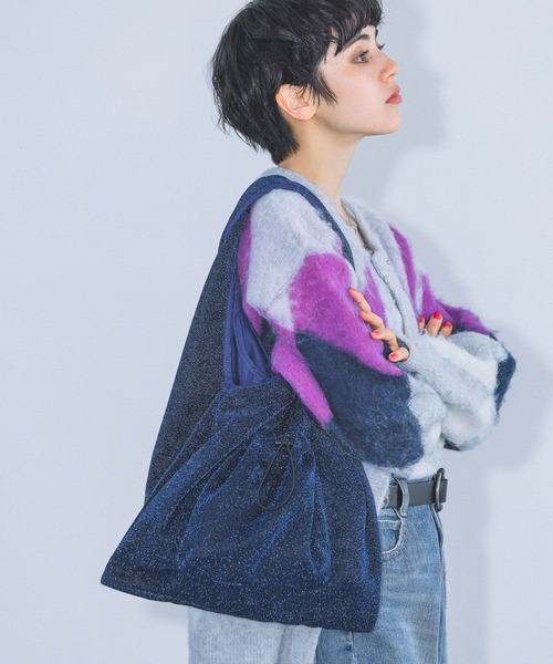 PAGEBOY(ページボーイ)の「ドロストシャイニートートBAG(トートバッグ・レディース・ネイビー/グレー/ブラック・FREE)」の1枚目の写真