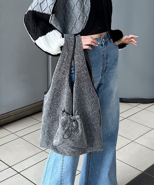 PAGEBOY(ページボーイ)の「ドロストシャイニートートBAG(トートバッグ・レディース・ネイビー/グレー/ブラック・FREE)」の2枚目の写真