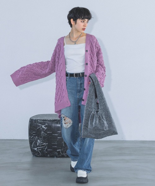 PAGEBOY(ページボーイ)の「ドロストシャイニートートBAG(トートバッグ・レディース・ネイビー/グレー/ブラック・FREE)」の4枚目の写真