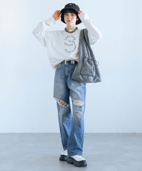 PAGEBOY(ページボーイ)の「ドロストシャイニートートBAG(トートバッグ・レディース・ネイビー/グレー/ブラック・FREE)」の5枚目の写真