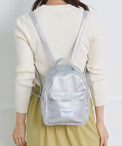 ALTROSE（アルトローズ）の「ミニリュック シンプル フェイクレザー 合皮 シード（バックパック/リュック・レディース・ブラック系/ブラック/アイボリー/シルバー/グレー/カーキ・FREE）」の22枚目の写真