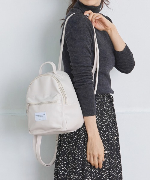 ALTROSE（アルトローズ）の「ミニリュック シンプル フェイクレザー 合皮 シード（バックパック/リュック・レディース・ブラック系/ブラック/アイボリー/シルバー/グレー/カーキ・FREE）」の19枚目の写真