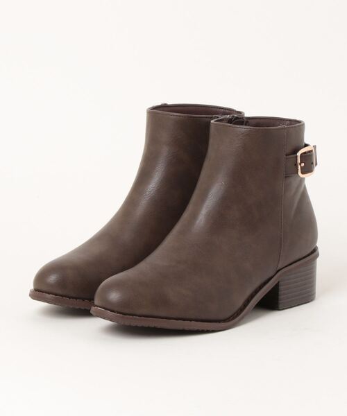 Piedi Nudi（ピエディヌーディ）の「ベルトデザイン ベーシック ショートブーツ（レインシューズ・レディース・ブラック/ブラック系その他/ブラウン/ダークブラウン・LL/S/M/L）」の9枚目の写真