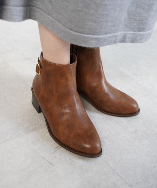 Piedi Nudi（ピエディヌーディ）の「ベルトデザイン ベーシック ショートブーツ（レインシューズ・レディース・ブラック/ブラック系その他/ブラウン/ダークブラウン・LL/S/M/L）」の20枚目の写真