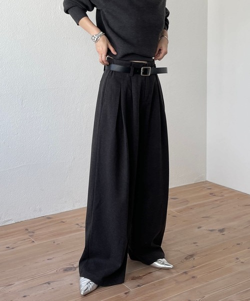 wee9s（ウィークス）の「【2点SET】tuck wide curve pants