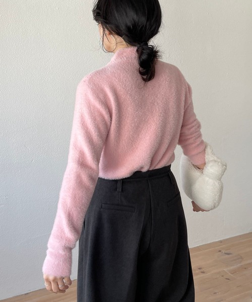 wee9s(ウィークス)の「【2点SET】tuck wide curve pants / タックワイドカーブパンツ (ロープベルトセット)(スラックス・レディース・ブラック/ブラウン/アイボリー/グレー・S/M)」の7枚目の写真