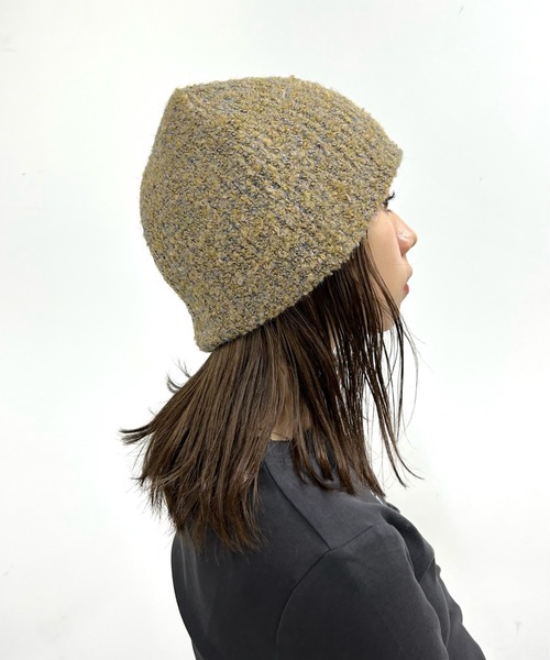 WHO'S WHO gallery（フーズフーギャラリー）の「ミックスニットワッチ（ニットキャップ/ビーニー・レディース・イエロー/ブラウン/ブラック・FREE）」の5枚目の写真