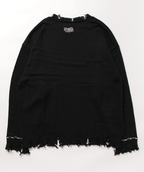 L.H.P（エルエイチピー）の「gibous/ギボス/別注 ダメージニット（ニット/セーター・レディース・ブルー/ブラック・L/M）」の3枚目の写真