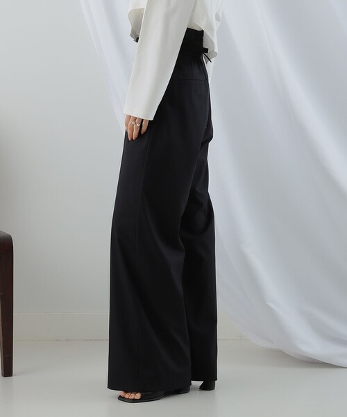 Ray BEAMS(レイビームス)の「Ray BEAMS / ハイウエスト ダブル ベルト パンツ(その他パンツ・レディース・ブラック/ベージュ・0/1)」の9枚目の写真