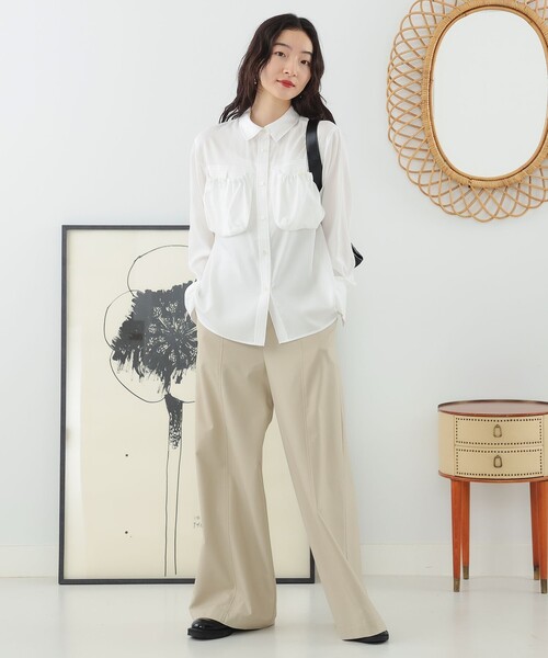 Ray BEAMS(レイビームス)の「Ray BEAMS / ハイウエスト ダブル ベルト パンツ(その他パンツ・レディース・ブラック/ベージュ・0/1)」の18枚目の写真