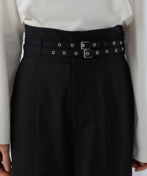 Ray BEAMS(レイビームス)の「Ray BEAMS / ハイウエスト ダブル ベルト パンツ(その他パンツ・レディース・ブラック/ベージュ・0/1)」の5枚目の写真