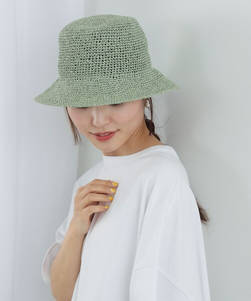 Ray BEAMS（レイビームス）の「Ray BEAMS /?ペーパー ハット（ハット・レディース・グリーン系その他/ナチュラル・ONE SIZE）」の6枚目の写真