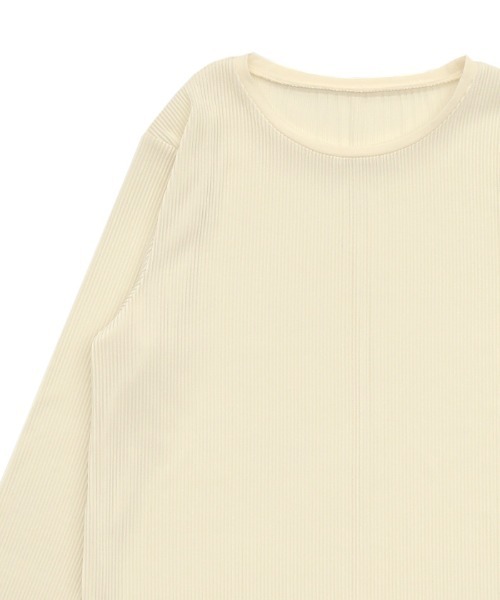 select MOCA(セレクトモカ)の「プリーツストライプトップス(Tシャツ/カットソー・レディース・ホワイト系その他/アイボリー/ブラック/グレー系その他/ライトグレー・FREE)」の22枚目の写真
