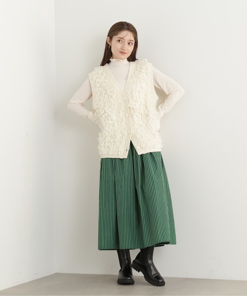 N.（N. Natural Beauty Basic）（エヌエヌナチュラルビューティーベーシック）の「◆ループフリンジルーズニットベスト（ニット/セーター・レディース・アイボリー/ブラック・MEDIUM）」の19枚目の写真