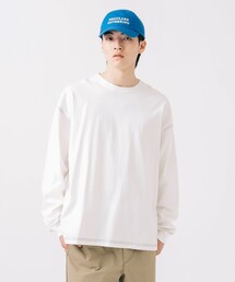 配色 ステッチ コンビ ロングスリーブ Tシャツ