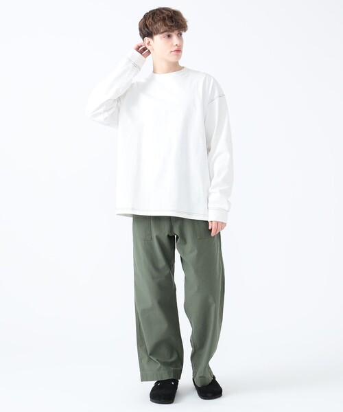 BEAMS HEART(ビームスハート)の「配色 ステッチ コンビ ロングスリーブ Tシャツ(Tシャツ/カットソー・メンズ・ブラック/ホワイト・LARGE/MEDIUM/SMALL)」の6枚目の写真