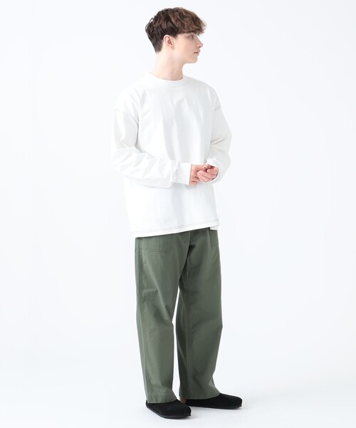 BEAMS HEART(ビームスハート)の「配色 ステッチ コンビ ロングスリーブ Tシャツ(Tシャツ/カットソー・メンズ・ブラック/ホワイト・LARGE/MEDIUM/SMALL)」の7枚目の写真
