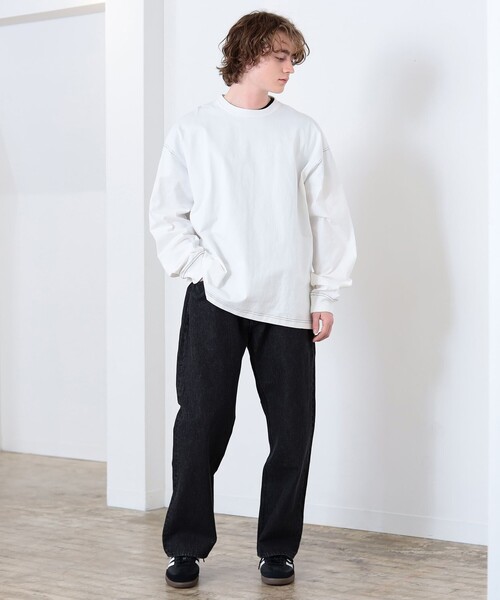BEAMS HEART(ビームスハート)の「配色 ステッチ コンビ ロングスリーブ Tシャツ(Tシャツ/カットソー・メンズ・ブラック/ホワイト・LARGE/MEDIUM/SMALL)」の11枚目の写真